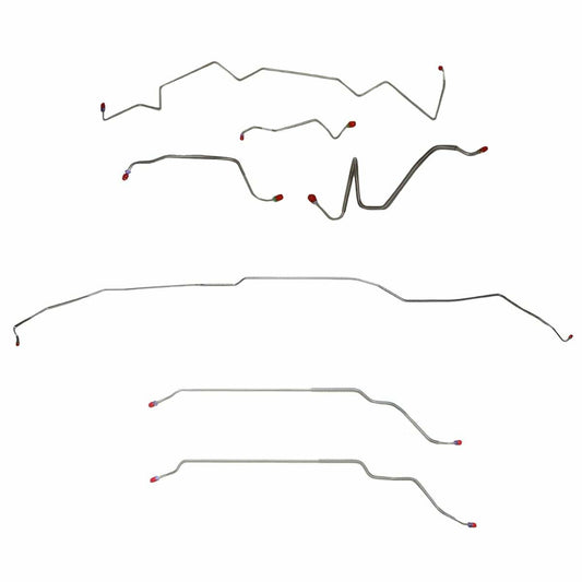 Fits 1968 LeMans/GTO w/Manual Drum, Hardtop Complete Brake Line Kit; CBK0457SS