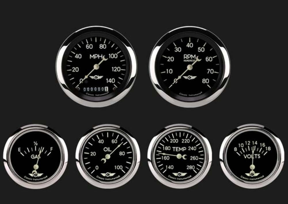 Classic Series Six Gauge Set, 3 3/8" CL901SRC