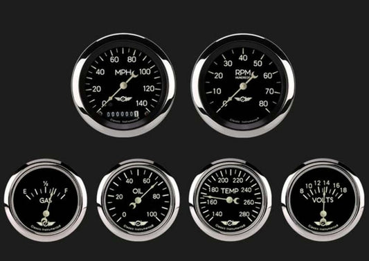 Classic Series Six Gauge Set, 3 3/8" CL901SRC