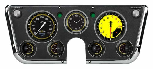 Fits 1967-72 Chevrolet C10 Pickup AutoCross Yellow Instrument Clusters CT67DAXY