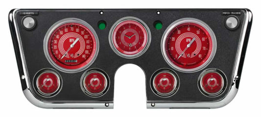 Fits 1967-1972 Chevrolet C10 Pickup V8 Red Steelie Instrument Clusters CT67V8RS