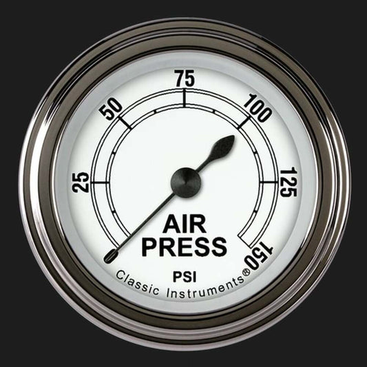 Classic White 2 1/8" Air Pressure Gauge CW118SLF