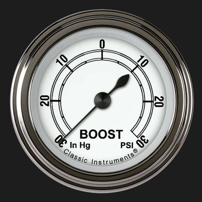 Classic White 2 1/8" Boost/Vac Gauge CW141SLF