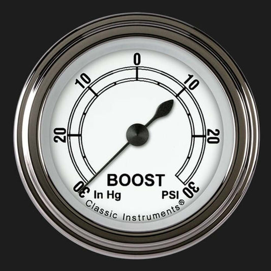 Classic White 2 1/8" Boost/Vac Gauge CW141SLF