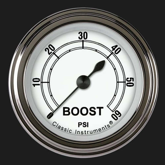 Classic White 2 1/8" Boost Gauge, 60 psi CW143SLF