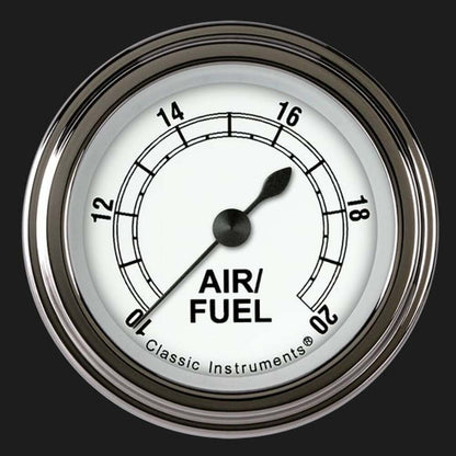 Classic White 2 1/8" Air Fuel Ratio Gauge CW194SLF