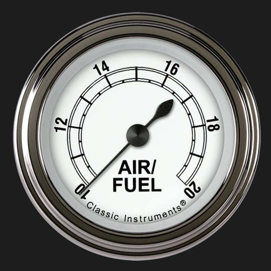 Classic White 2 1/8" Air Fuel Ratio Gauge CW194SLF