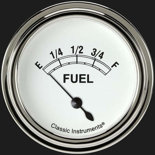 Classic White 2 5/8" Fuel Gauge CW209SLF