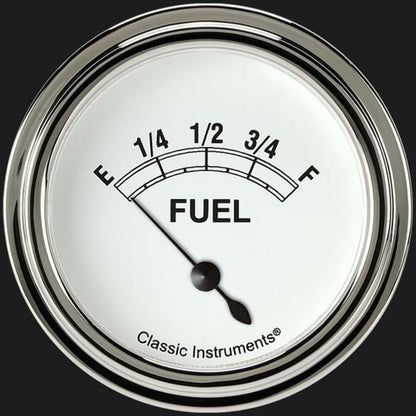 Classic White 2 5/8" Fuel Gauge CW211SLF