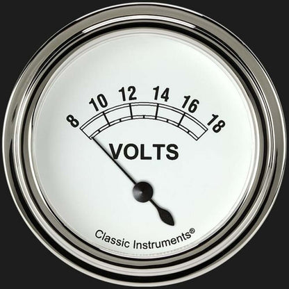 Classic White 2 5/8" Volt Gauge CW230SLF