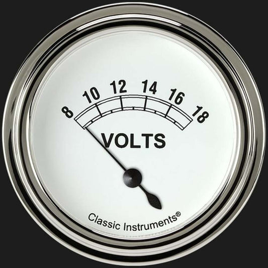 Classic White 2 5/8" Volt Gauge CW230SLF
