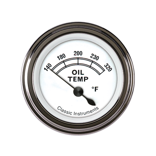 Classic White 2 1/8" Oil Temp CW28SLF