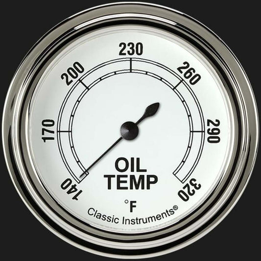 Classic White 2 5/8" Oil Temperature Gauge CW328SLF
