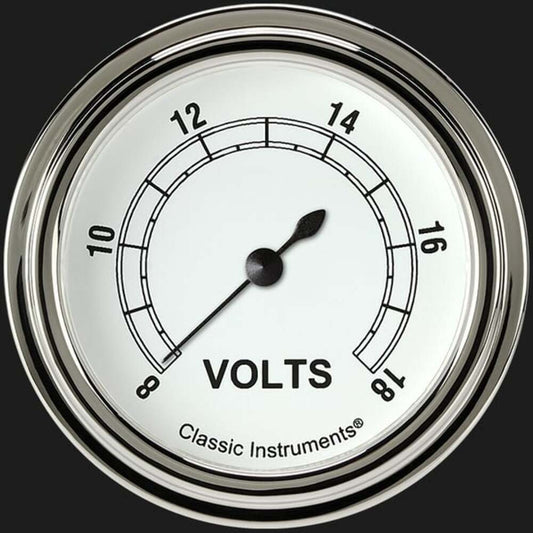 Classic White 2 5/8" Voltage Gauge CW330SLF