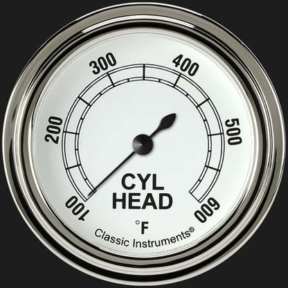 Classic White 2 5/8" Cylinder Head Temp. Gauge CW397SLF