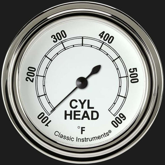 Classic White 2 5/8" Cylinder Head Temp. Gauge CW397SLF