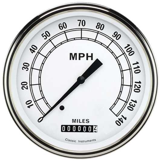 Classic White 4 5/8" Speedometer CW56SLF