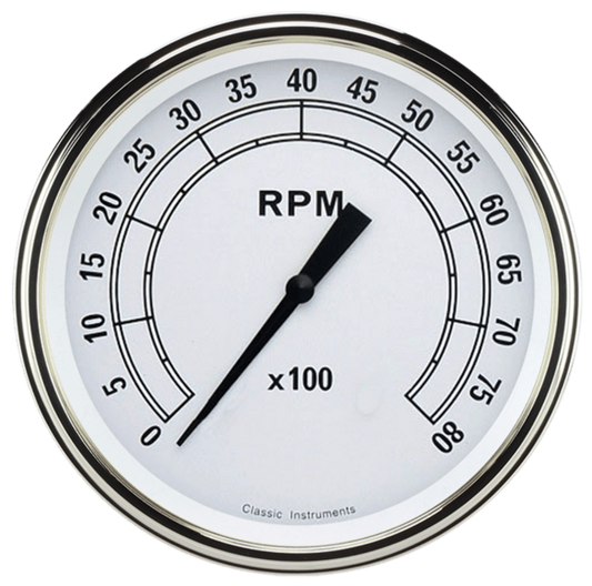 Classic White 4 5/8" Tachometer CW71SLF