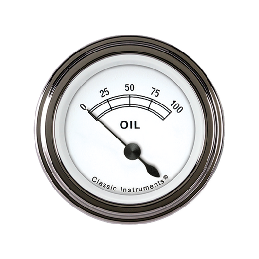Classic White 2 1/8" Oil Pressure CW81SLF