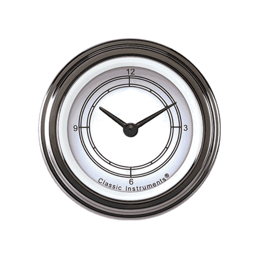 Classic White 2 1/8" Clock CW90SLF