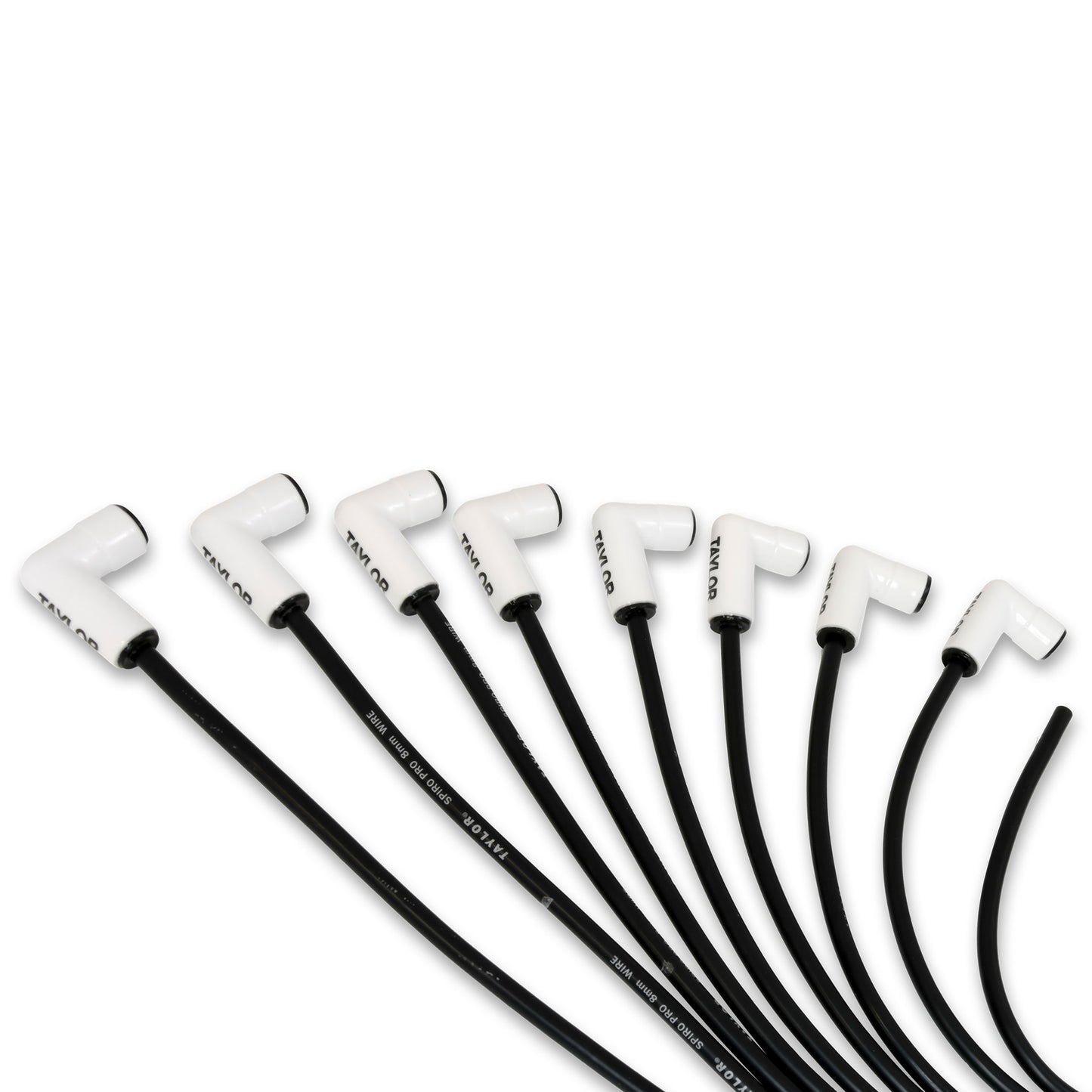 Spark Plug Wire Set Universal 8mm Silicone Spiro Pro 90? 350 ohm/ft Black 75051