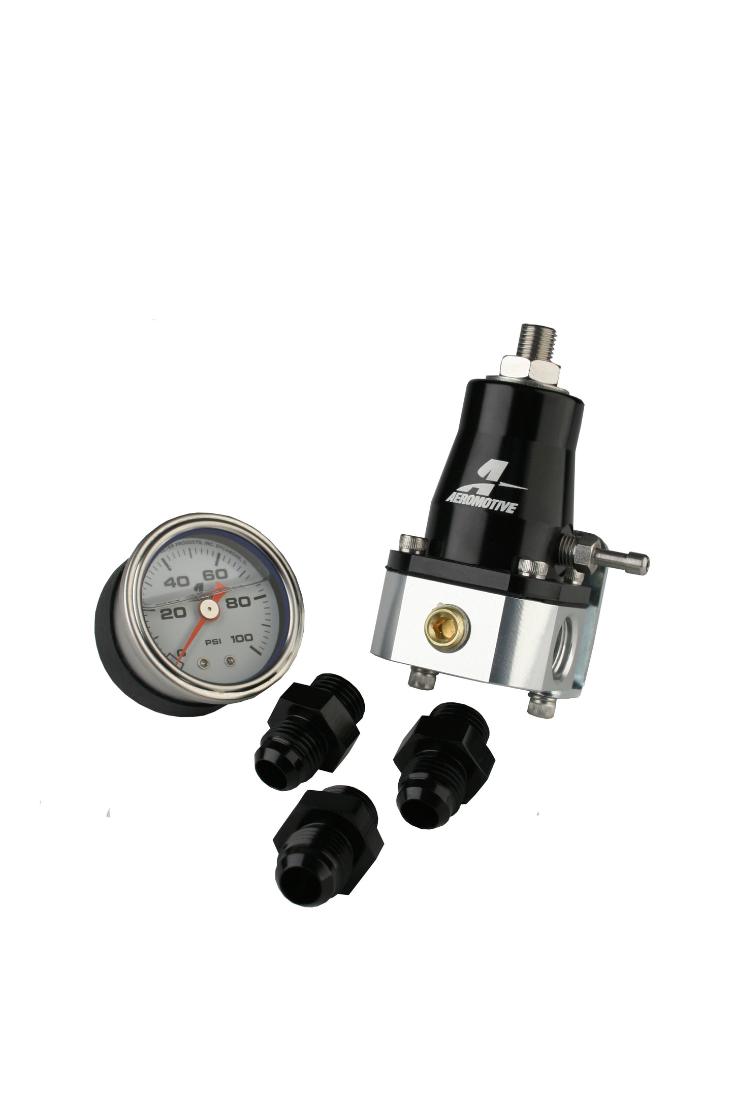 Fuel Pressure Regulator Adjustable Fuel Pressure Universal Fit Aeromotive 13130-BGPL