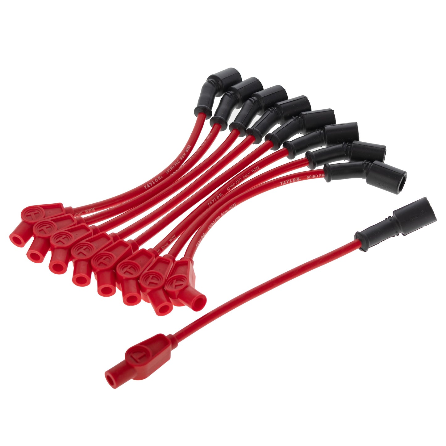 Spark Plug Wire Set Universal 8mm Silicone Spiro Pro 135? 350 ohm/ft Red 76246