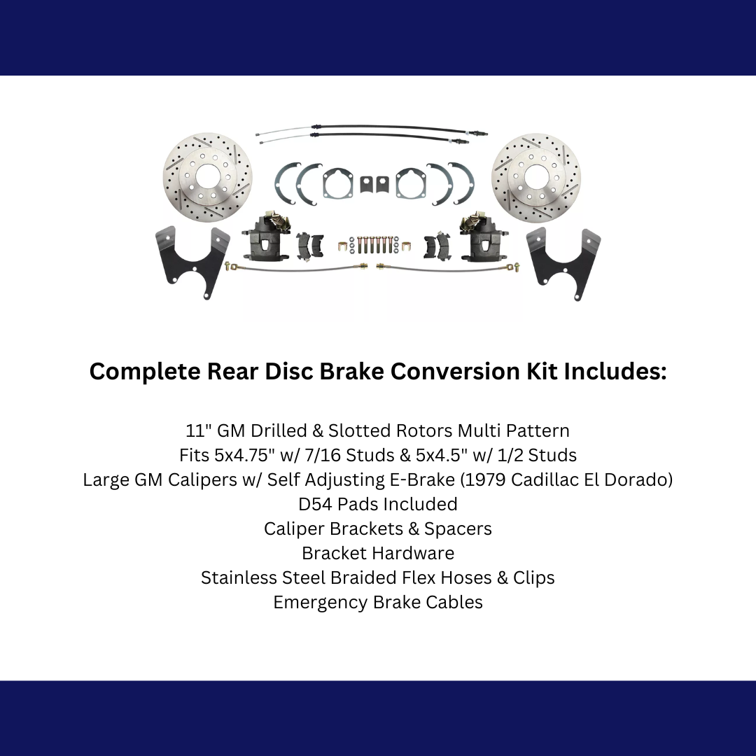 Fits Rear GM 1955-68 10/12 Bolt Disc Brake w/E-Brake &Slotted Rotors DBK1012FSLX - Discs, Rotors, and Hardware Car Part People