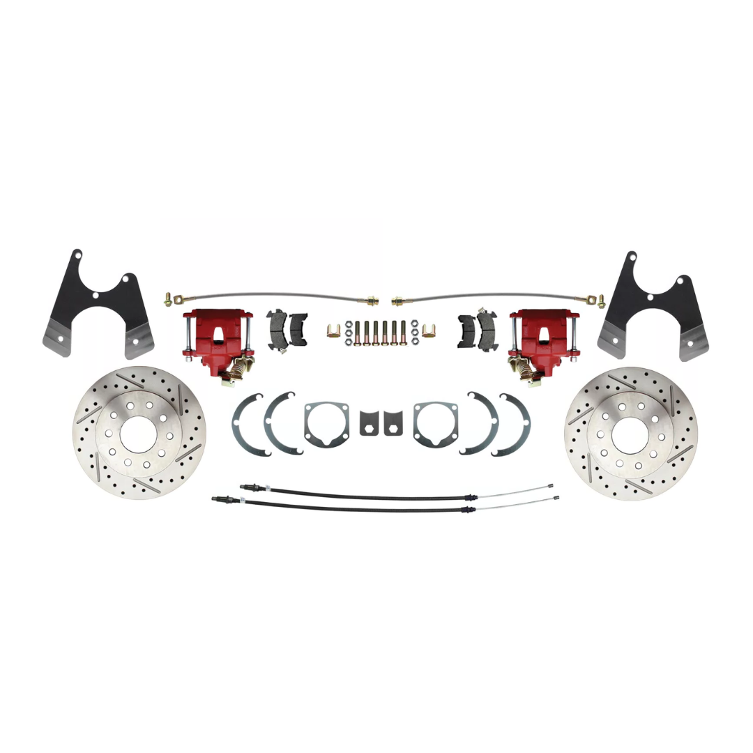 Fits Rear GM 1955-68 10/12; Disc Brake w/E-Brake &Slotted Rotor-Red DBK1012FSLXR - Discs, Rotors, and Hardware Car Part People