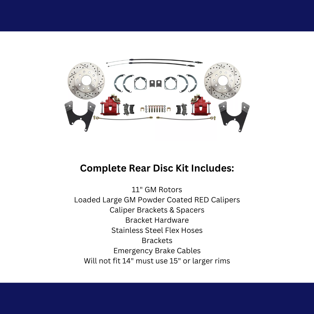 Fits Rear GM 1955-68 10/12; Disc Brake w/E-Brake &Slotted Rotor-Red DBK1012FSLXR - Discs, Rotors, and Hardware Car Part People