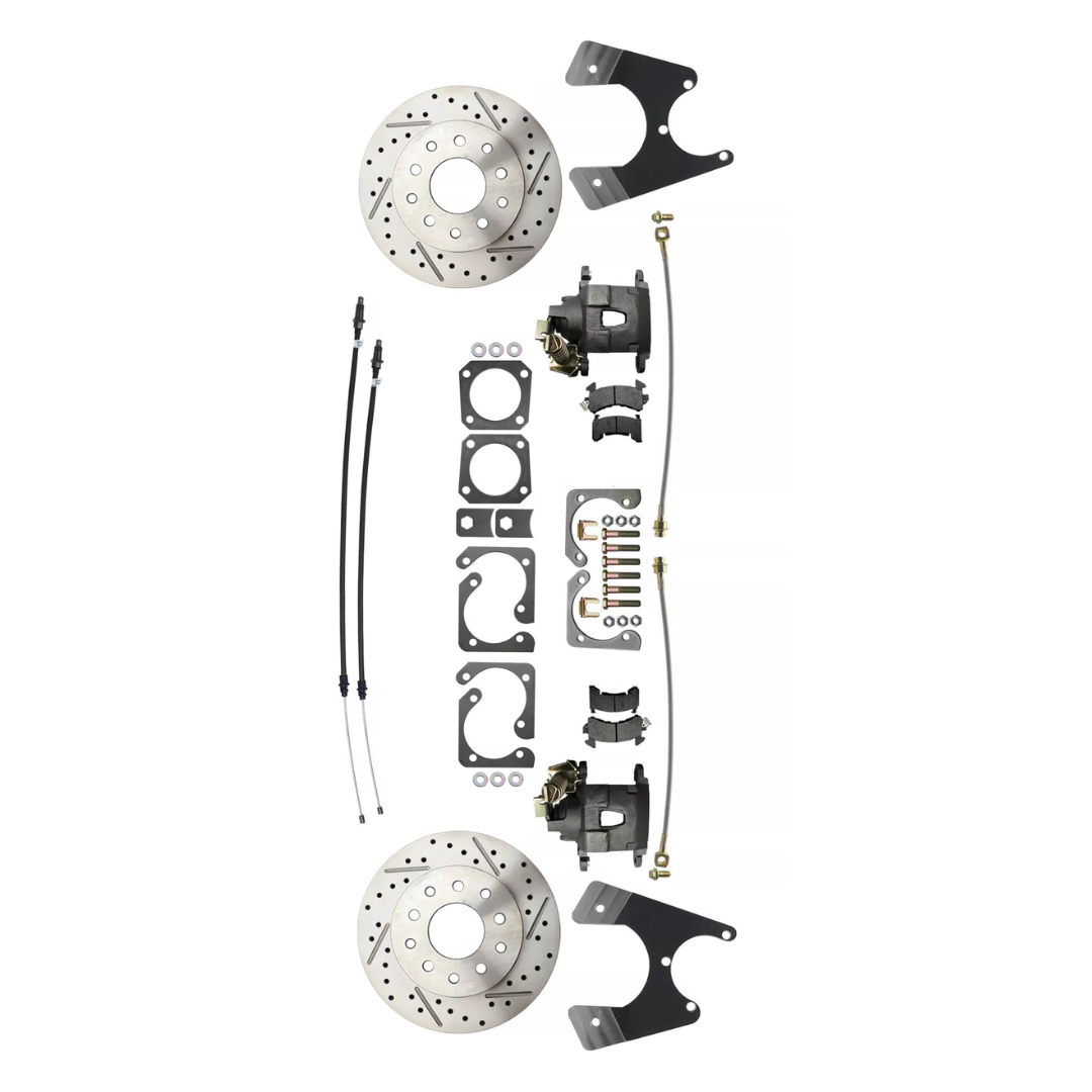 Fits Rear GM A, F, X 10/12 Bolt Disc Brake w/E-Brake & Drilled/Slotted DBK1012LX - Discs, Rotors, and Hardware Car Part People