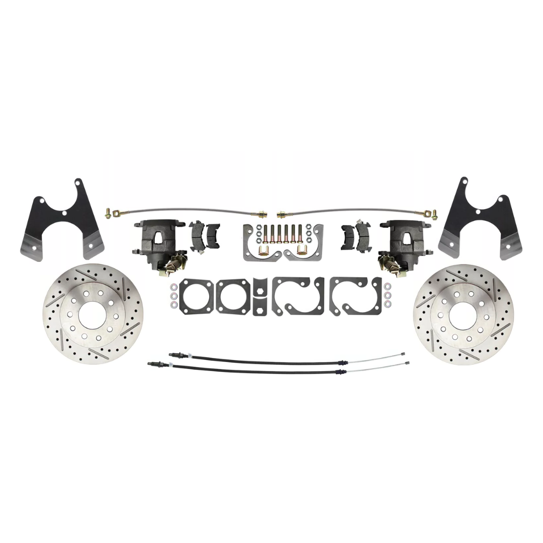 Fits Rear GM A, F, X 10/12 Bolt Disc Brake w/E-Brake & Drilled/Slotted DBK1012LX - Discs, Rotors, and Hardware Car Part People