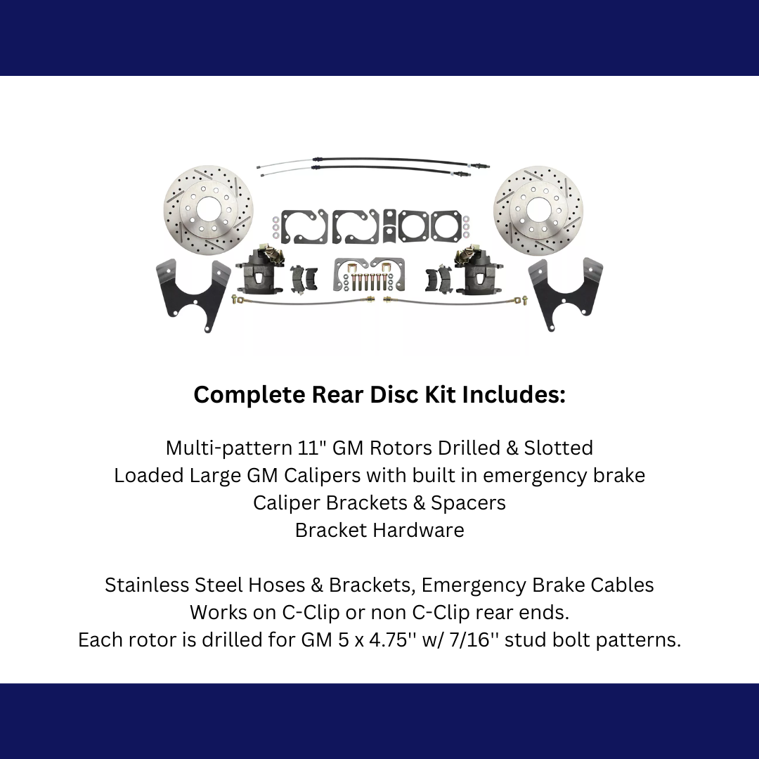 Fits Rear GM A, F, X 10/12 Bolt Disc Brake w/E-Brake & Drilled/Slotted DBK1012LX - Discs, Rotors, and Hardware Car Part People
