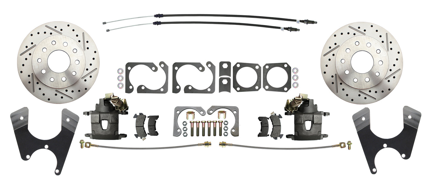 Fits Rear GM A, F, X 10/12 Bolt Disc Brake w/E-Brake & Drilled/Slotted DBK1012LX - Discs, Rotors, and Hardware Car Part People