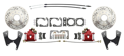 Fits Rear GM A, F, X 10/12 Bolt Disc Brake w/E-Brake &Slotted-Red DBK1012LXR - Discs, Rotors, and Hardware Car Part People