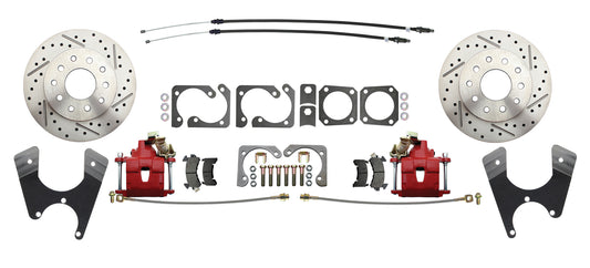 Fits Rear GM A, F, X 10/12 Bolt Disc Brake w/E-Brake &Slotted-Red DBK1012LXR - Discs, Rotors, and Hardware Car Part People