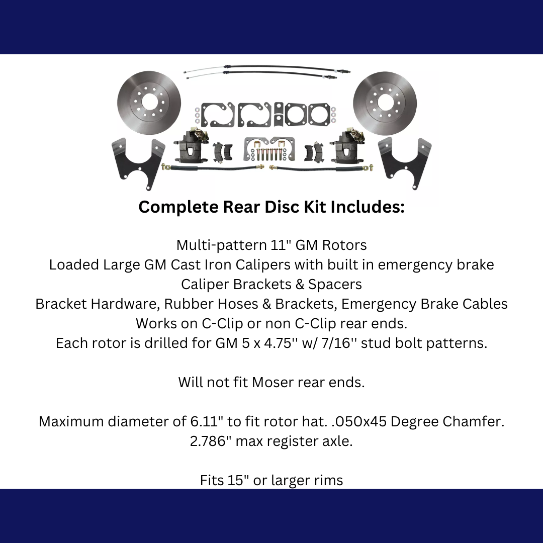 Fits 1967-1969 Camaro/Firebird Rear 10/12 Bolt Disc Brake Kit w/E-Brake DBK1012S - Discs, Rotors, and Hardware Car Part People