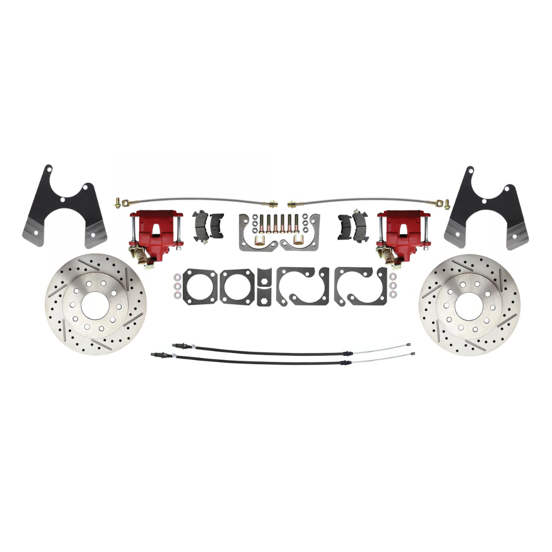 Fits 1967-69 Camaro 10/12; Disc Brake w/E-Brake&Slotted Rotor-Red DBK1012SLX-R - Discs, Rotors, and Hardware Car Part People