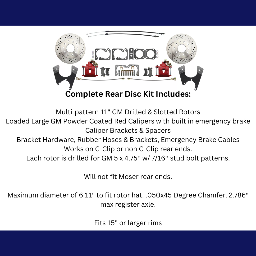 Fits 1967-69 Camaro 10/12; Disc Brake w/E-Brake&Slotted Rotor-Red DBK1012SLX-R - Discs, Rotors, and Hardware Car Part People