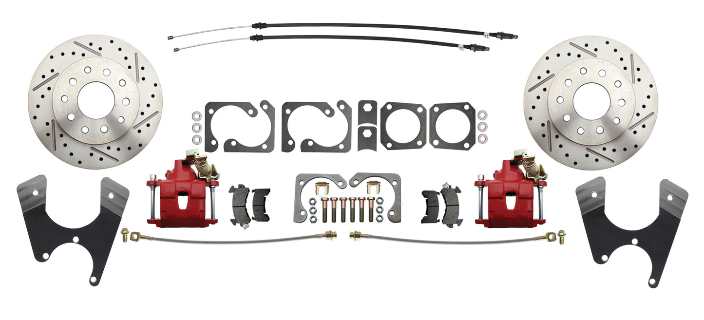 Fits 1967-69 Camaro 10/12; Disc Brake w/E-Brake&Slotted Rotor-Red DBK1012SLX-R - Discs, Rotors, and Hardware Car Part People