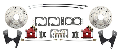 Fits 1967-69 Camaro 10/12; Disc Brake w/E-Brake&Slotted Rotor-Red DBK1012SLX-R - Discs, Rotors, and Hardware Car Part People