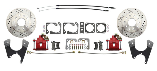 Fits 1967-69 Camaro 10/12; Disc Brake w/E-Brake&Slotted Rotor-Red DBK1012SLX-R - Discs, Rotors, and Hardware Car Part People