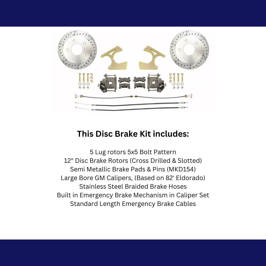 Fits 1963-87 C10 Truck Rear 5 Lug Drilled/Slotted Disc Brake Kit DBK1012TRK-5LX - Discs, Rotors, and Hardware Car Part People
