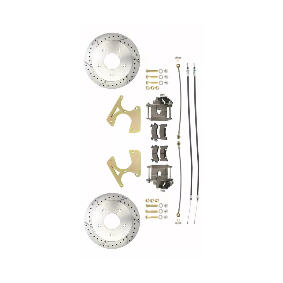 Fits 1963-87 C10 Truck Rear 5 Lug Drilled/Slotted Disc Brake Kit DBK1012TRK-5LX - Discs, Rotors, and Hardware Car Part People