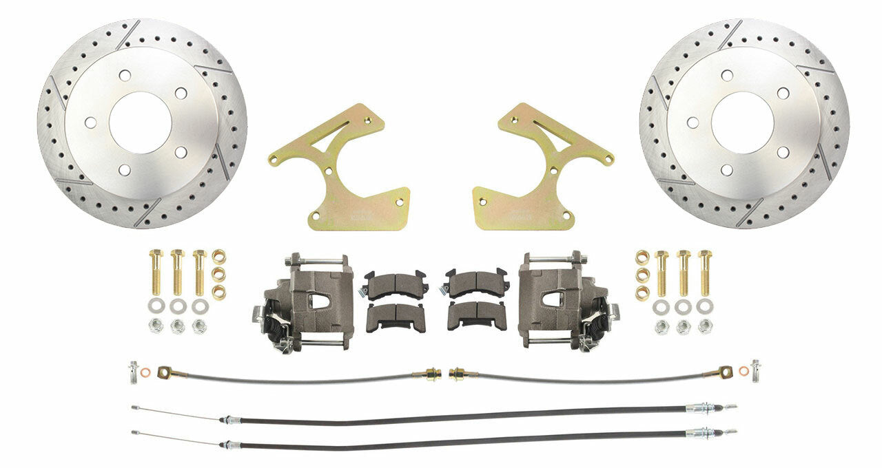 Fits 1963-87 C10 Truck Rear 5 Lug Drilled/Slotted Disc Brake Kit DBK1012TRK-5LX - Discs, Rotors, and Hardware Car Part People