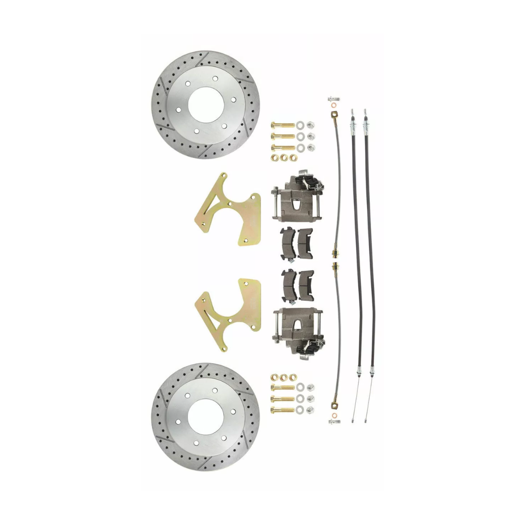 Fits 1963-1987 C10 Truck Rear 6 Lug Drilled&Slotted Disc Brake Kit DBK1012TRK-LX
