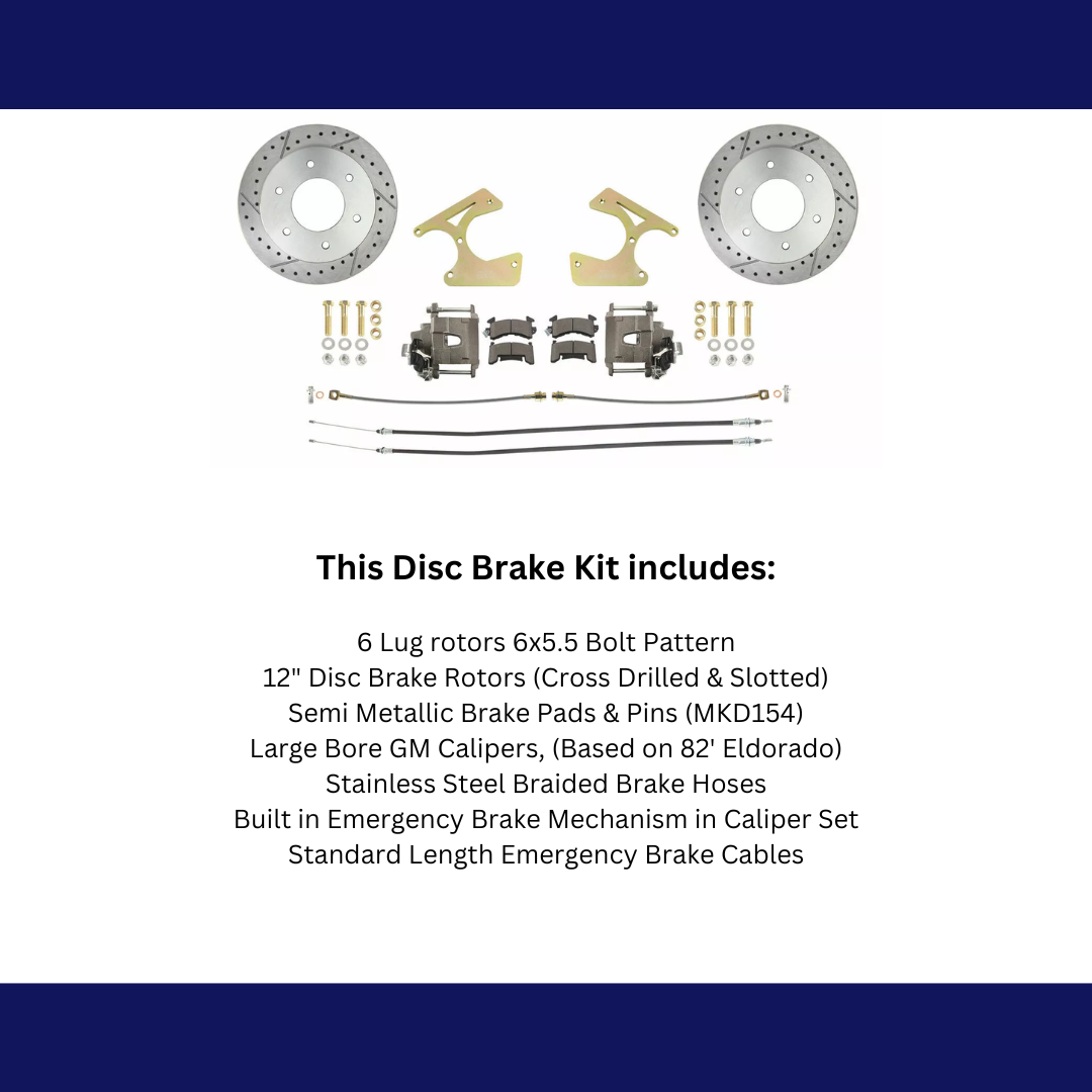 Fits 1963-1987 C10 Truck Rear 6 Lug Drilled&Slotted Disc Brake Kit DBK1012TRK-LX - Discs, Rotors, and Hardware Car Part People