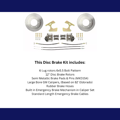 Fits 1963-1987 Chevy C10 Truck Rear 6 Lug Standard Disc Brake Kit DBK1012TRK