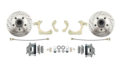 Fits 1955-1958 GM Full Size Disc Brake Kit Drilled/Slotted Rotors DBK5558LX - Discs, Rotors, and Hardware Car Part People