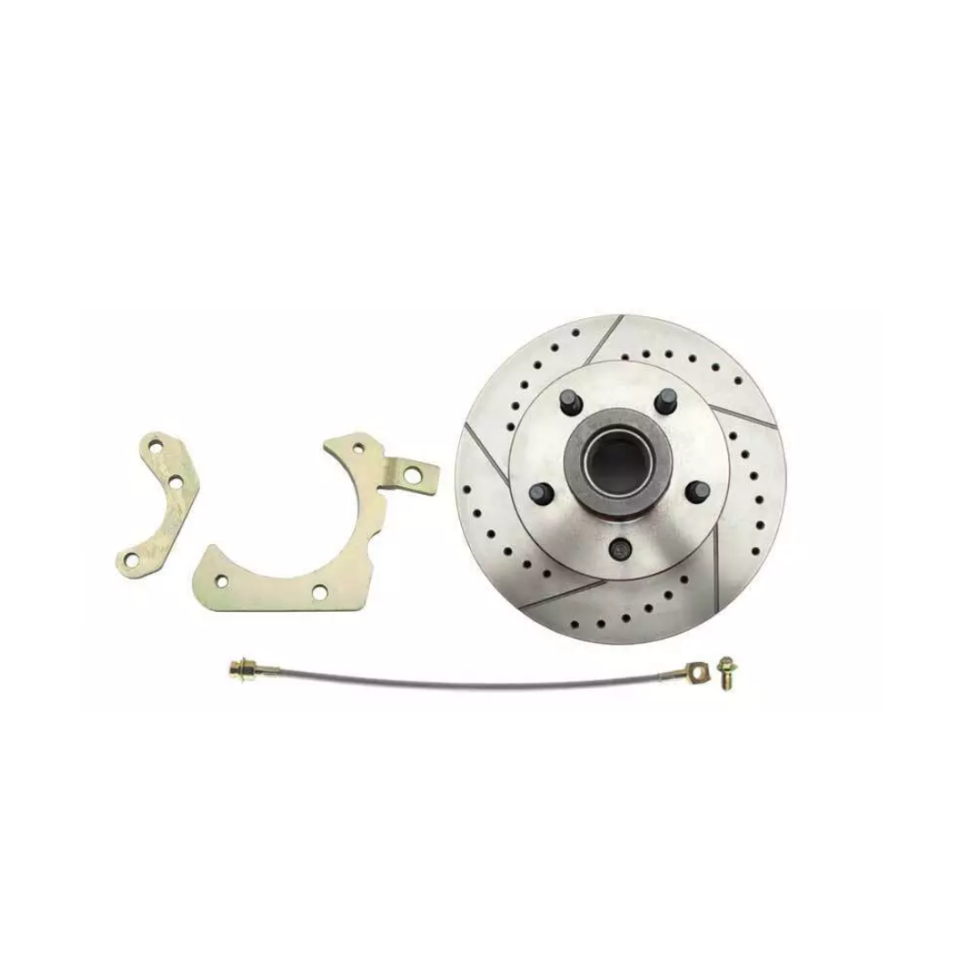 Fits 1955-58 GM Full Size Disc Brake Kit Drilled/Slotted Rotors-Black DBK5558LXB - Discs, Rotors, and Hardware Car Part People